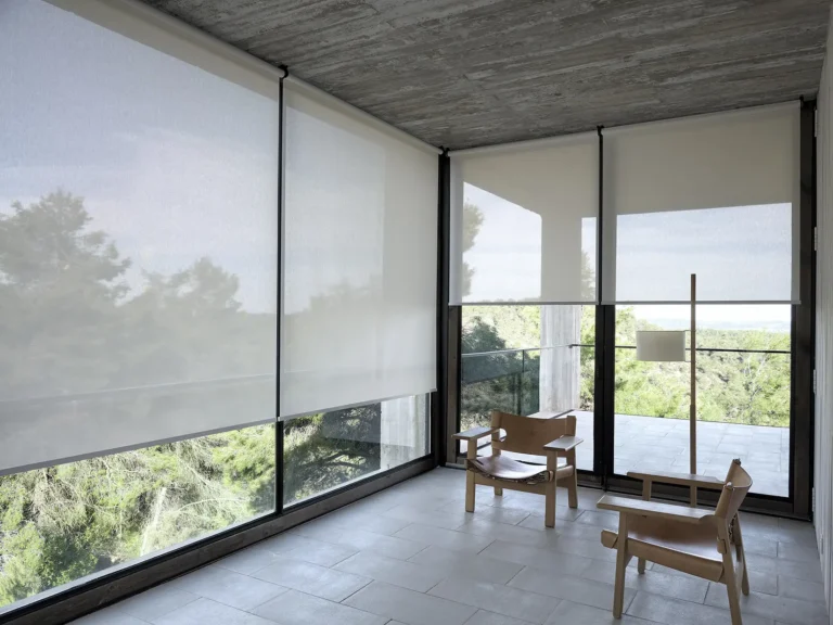 Light-filtering roller blinds in a Ballito home