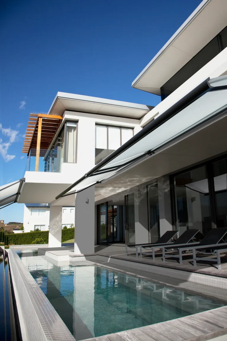 Motorised retractable fold-arm awning installed in Ballito