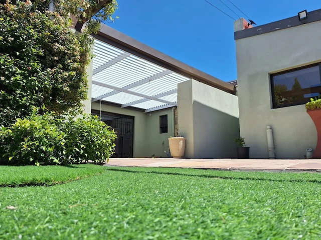 Fixed aluminium canopy awning for shade and weather protection