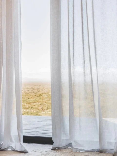 Sheer curtains in a dining room